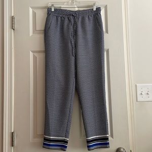 JCREW Blue and White Relaxed Fit Pant